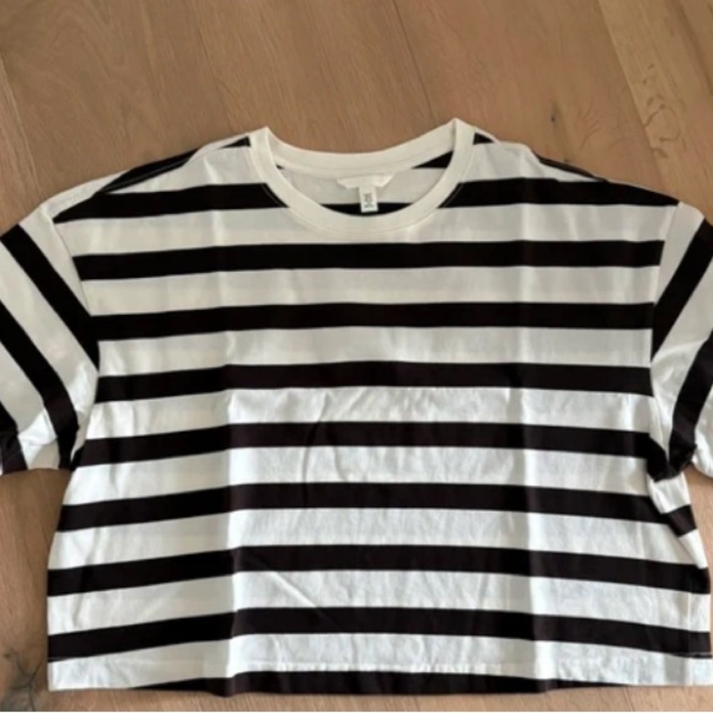 Kids Black & White Striped Tee